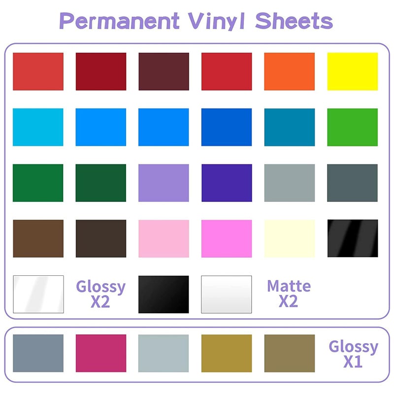 Lya Vinyl 65 Pack Permanent Vinyl, Self Adhesive Vinyl Sheets for Cutting Machine, Permanent Outdoor Sheets for Party Decoration, Sticker, DIY Mug, Car Decal - Image 2