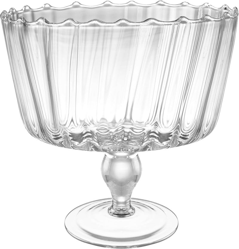 Barski Large Glass Trifle Bowl, with Scallop Design - 9" D - European Beautiful Hand Made Glass - 168 oz (over 5 quarts) Clear - Image 2