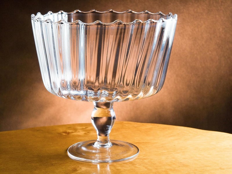 Barski Large Glass Trifle Bowl, with Scallop Design - 9" D - European Beautiful Hand Made Glass - 168 oz (over 5 quarts) Clear - Image 3