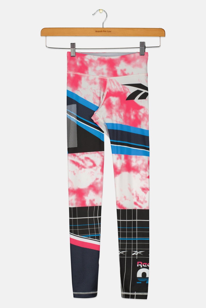 Reebok Women Sportswear Fit Graphic Print Running Tights, Multicolor - Image 3