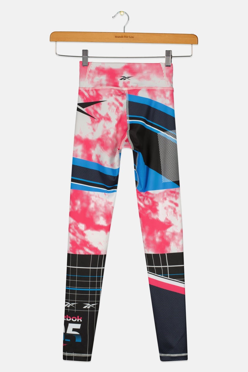 Reebok Women Sportswear Fit Graphic Print Running Tights, Multicolor - Image 2