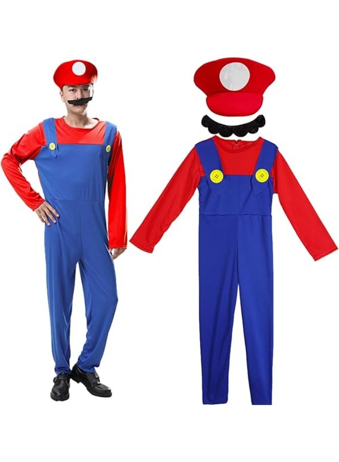 Mario Costume Luigi Costume Set, Luigi Costume, Cosplay Costume, Mario and Luigi Costume, Super Bros Cosplay Costumes, Women's Men's Outfit for Christmas, Carnival, Fancy Dress - Image 1