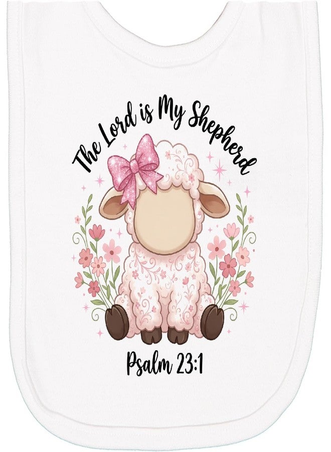 inktastic the Lord Is My Shepherd Lamb Psalm 23:1 Newborn Bib White 48770 - Image 1