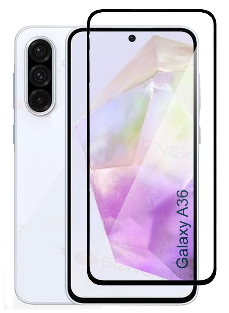 شاشة حماية من الزجاج لهاتف سامسونج جالاكسي A36 ، لمس سلس، شفافية عالية، سهل التركيب، شاشة مضاد للخدش و الصدمات - Image 1