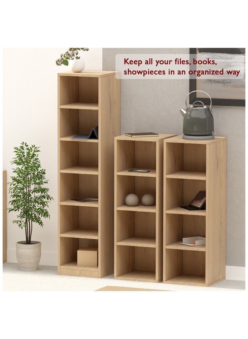 Mahmayi Mahmayi Wooden Storage Display Shelves 4-Tier Freestanding, Box Shelves, Top Shelf for Decoration Ideal for Storing and Displaying your possessions - Light Imperia - Image 3