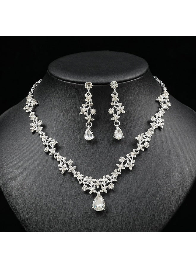 NIBEMINENT Bridal Necklace and Earring Set - 2 Pieces