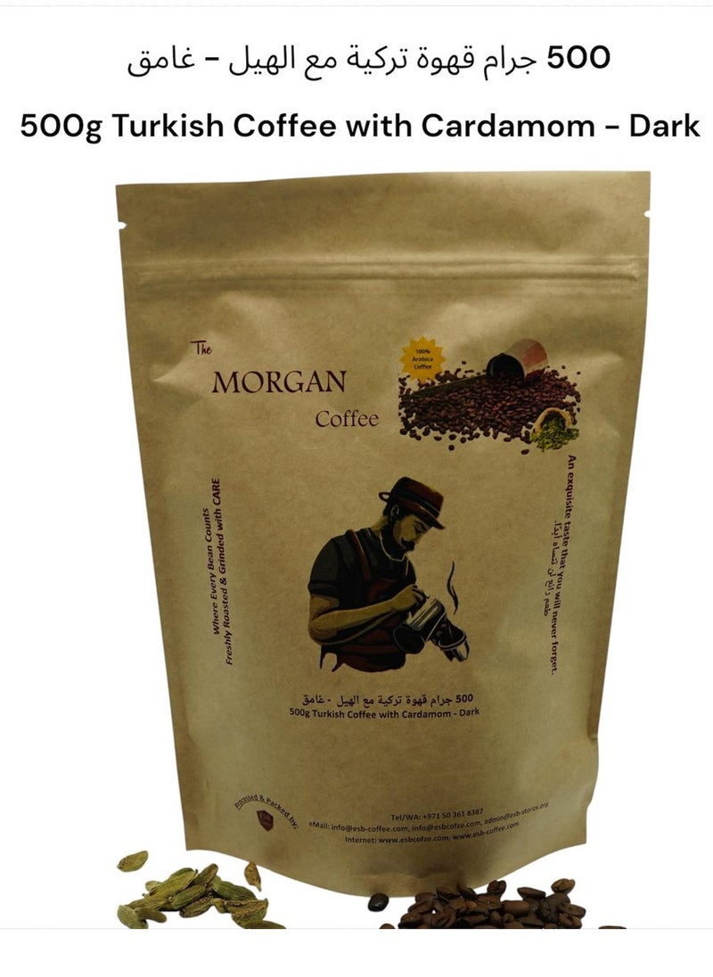 esb coffee - The Morgan Coffee Turkish Coffee With Cardamom (Ground) - 500g DARK - Image 1