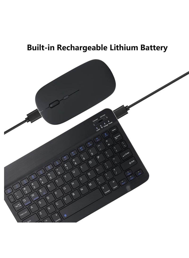 ELTRAZONE Rechargeable Bluetooth Keyboard & Mouse Combo Ultra-Slim Portable, Set for Android Windows Tablet Cell Phone iPhone iPad Pro Air Mini, iPad OS/iOS 13 and above. (BLACK) - Image 4