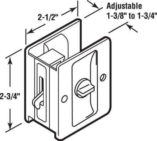 Prime-Line N 6774 Pocket Door Privacy Lock with Pull - Replace Old or Damaged Pocket Door Locks Quickly and Easily – Antique Brass (Single Pack) - Image 2