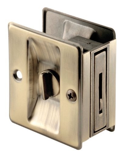 Prime-Line N 6774 Pocket Door Privacy Lock with Pull - Replace Old or Damaged Pocket Door Locks Quickly and Easily – Antique Brass (Single Pack) - Image 5
