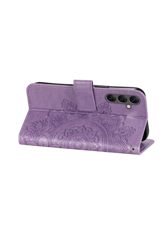 S-TOP Case For Samsung Galaxy A25 5G Global 7-petal Flowers Embossing Leather Phone Case - Image 5