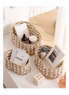 Generic 3-piece rattan organizer set. The set comes in 3 different sizes and shapes.  - Image 2