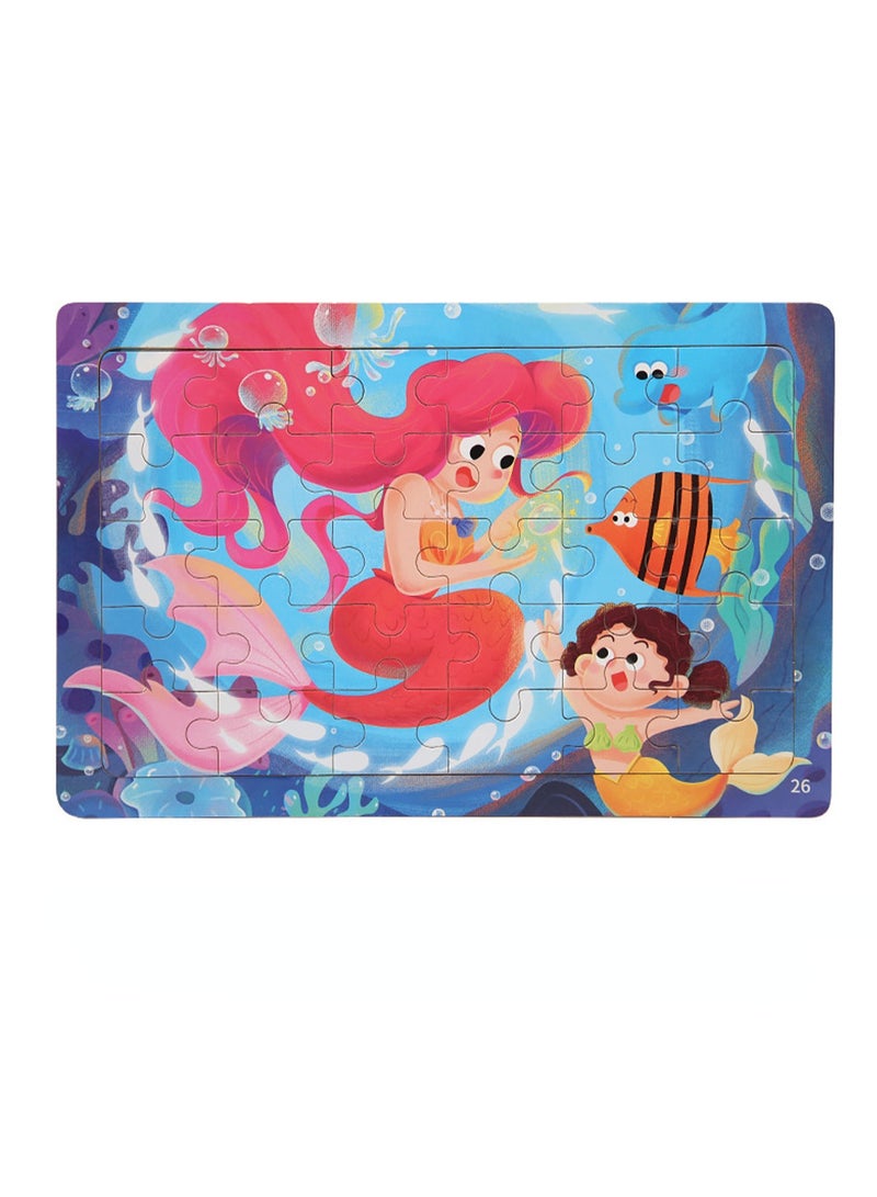 Children's Educational Wooden Cartoon Series Jigsaw Puzzles Suitable Gift Bag Pack - Image 1