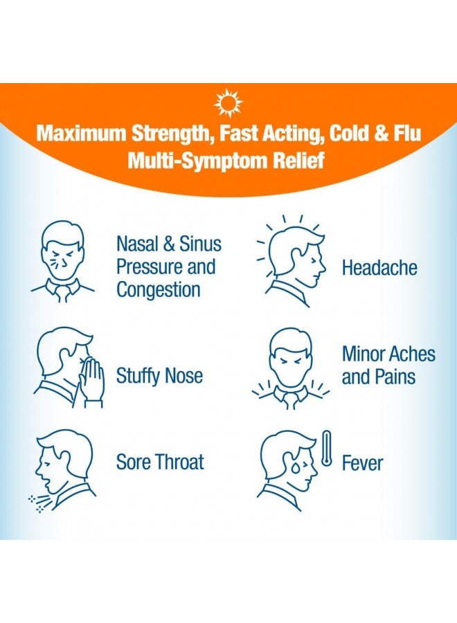 Generic Contac Cold + Flu Maximum Strength Acetaminophen Daytime Multi-Symptom Relief For Nasal Congestion, Sinus Pressure, Sore Throat, Head And Body Aches, Fever, Non-Drowsy, 24 Caplets  - Image 1