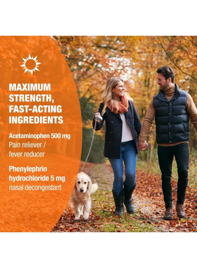 Generic Contac Cold + Flu Maximum Strength Acetaminophen Daytime Multi-Symptom Relief For Nasal Congestion, Sinus Pressure, Sore Throat, Head And Body Aches, Fever, Non-Drowsy, 24 Caplets  - Image 5