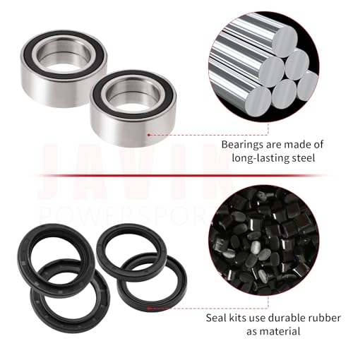 JAVIK Front Wheel Bearings Seals for Honda FourTrax 300 Rancher 350 400 420 Only for 4x4, OEM# 91051-HC5-003 91209-HN2-003 91256-HC5-003 - Image 3