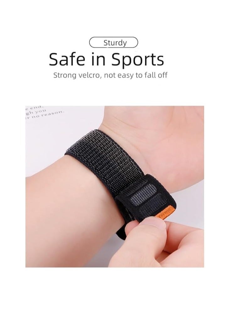 MIGOFAST Apple Watch Strap 46mm 45mm 44mm 49mm Men  Braided Sport Loop Band for IWatch Series 10 9 8 7 6 5 4 3/SE 2/Ultra 2  Breatheable Nylon Fabric Velcro Strap Black - Image 3