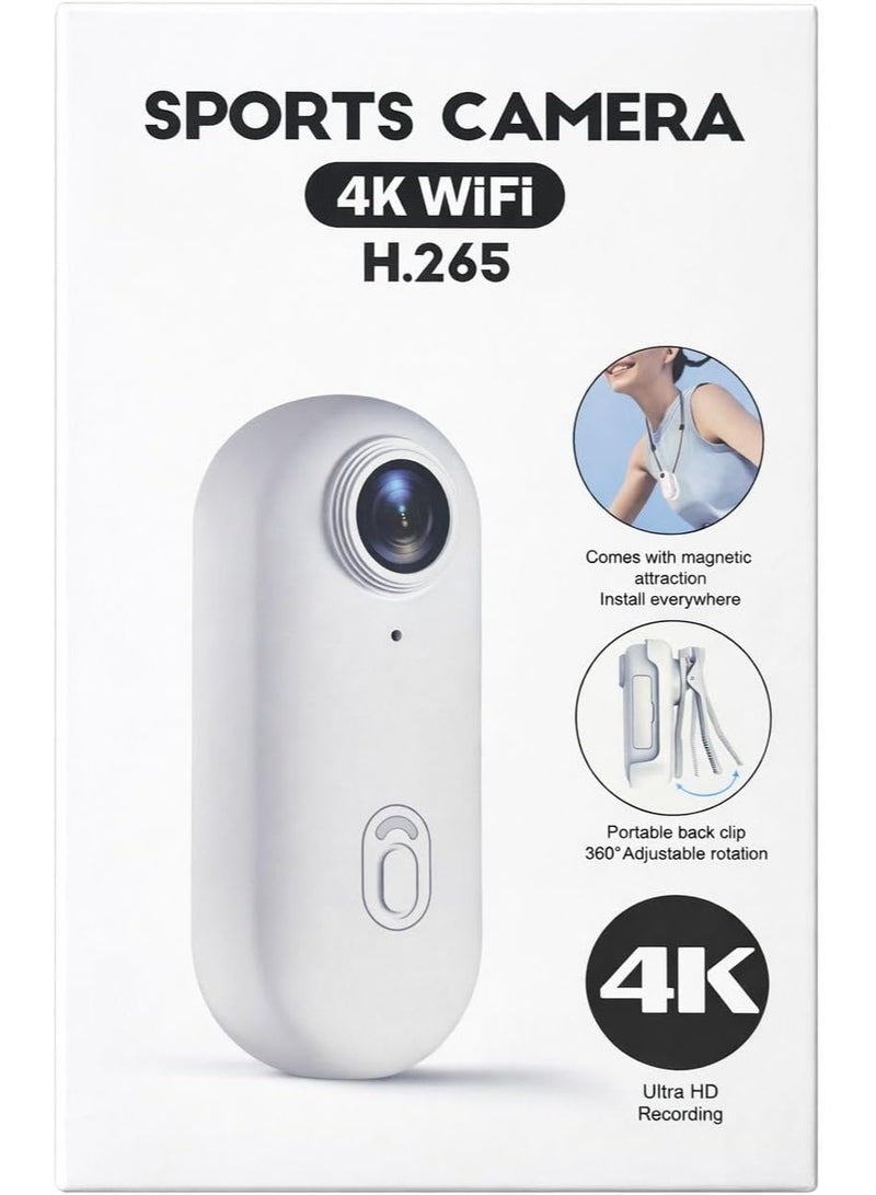 كاميرا رياضية 4K فائقة الدقة مع واي فاي ومقاومة للماء وحامل مغناطيسي - أسود - Image 1