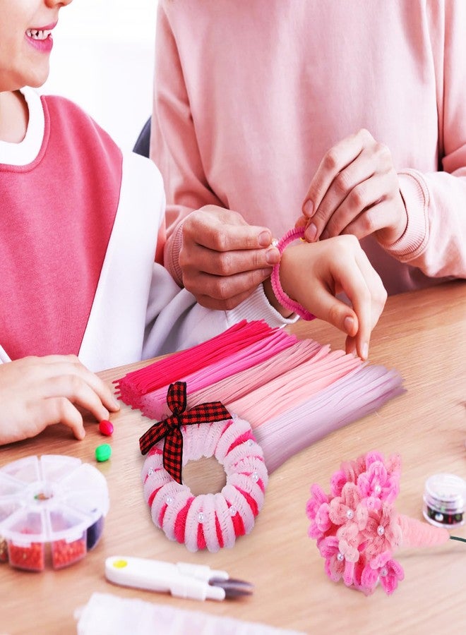 KALLORY 500 Pcs Pink Pipe Cleaners Christmas Pipe Cleaners Pastel Valentines Day Chenille Stems for DIY Hand Arts Chenille Stems for Flowers Wrapping Party Decorations - Image 3
