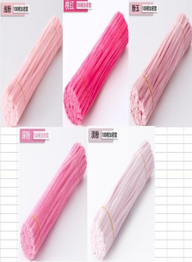 KALLORY 500 Pcs Pink Pipe Cleaners Christmas Pipe Cleaners Pastel Valentines Day Chenille Stems for DIY Hand Arts Chenille Stems for Flowers Wrapping Party Decorations - Image 4