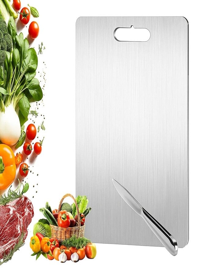 isk Titanium Cutting Board 13.4x9 Inch – 100% Pure Titanium Kitchen Board, Non-Slip Surface, Dishwasher Safe, Scratch Resistant, Lightweight, Chef Cutting Board for Meat, Vegetables, Fruits, Easy Clean - Image 1