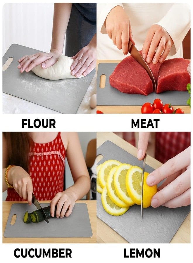 isk Titanium Cutting Board 13.4x9 Inch – 100% Pure Titanium Kitchen Board, Non-Slip Surface, Dishwasher Safe, Scratch Resistant, Lightweight, Chef Cutting Board for Meat, Vegetables, Fruits, Easy Clean - Image 5
