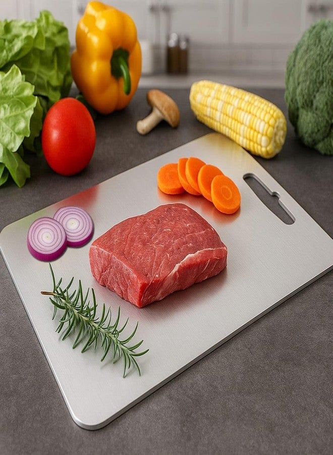 isk Titanium Cutting Board 13.4x9 Inch – 100% Pure Titanium Kitchen Board, Non-Slip Surface, Dishwasher Safe, Scratch Resistant, Lightweight, Chef Cutting Board for Meat, Vegetables, Fruits, Easy Clean - Image 4