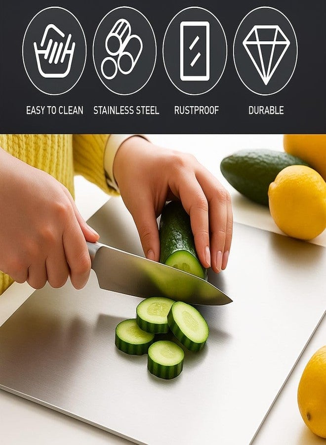 isk Titanium Cutting Board 13.4x9 Inch – 100% Pure Titanium Kitchen Board, Non-Slip Surface, Dishwasher Safe, Scratch Resistant, Lightweight, Chef Cutting Board for Meat, Vegetables, Fruits, Easy Clean - Image 3