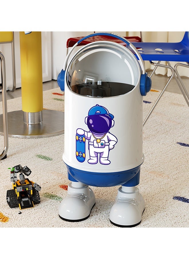 Trash Can, 18L Large-Capacity Creative Astronaut Styling Flip Cover Type Garbage Can, Large Multi-Functional Dust-Proof Ash-Bin Suitable for Bathrooms/Kitchens/Bedrooms/Offices - Image 1