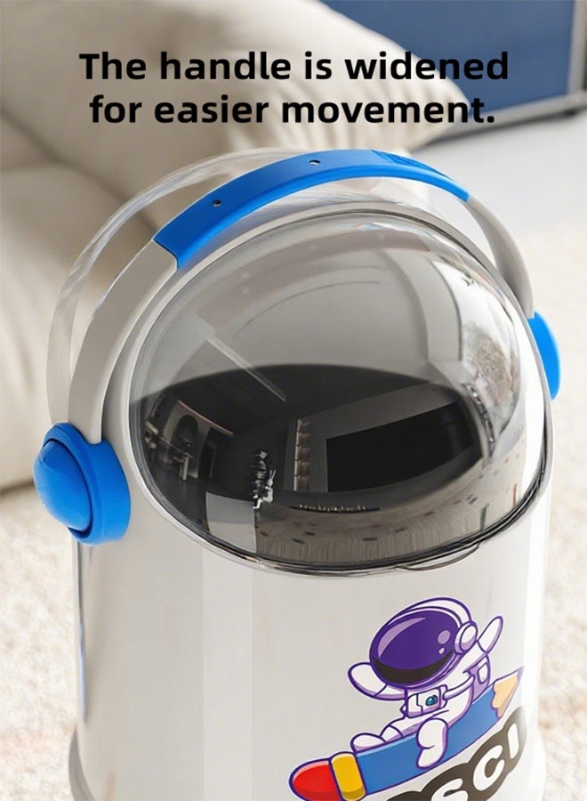 Trash Can, 18L Large-Capacity Creative Astronaut Styling Flip Cover Type Garbage Can, Large Multi-Functional Dust-Proof Ash-Bin Suitable for Bathrooms/Kitchens/Bedrooms/Offices - Image 3