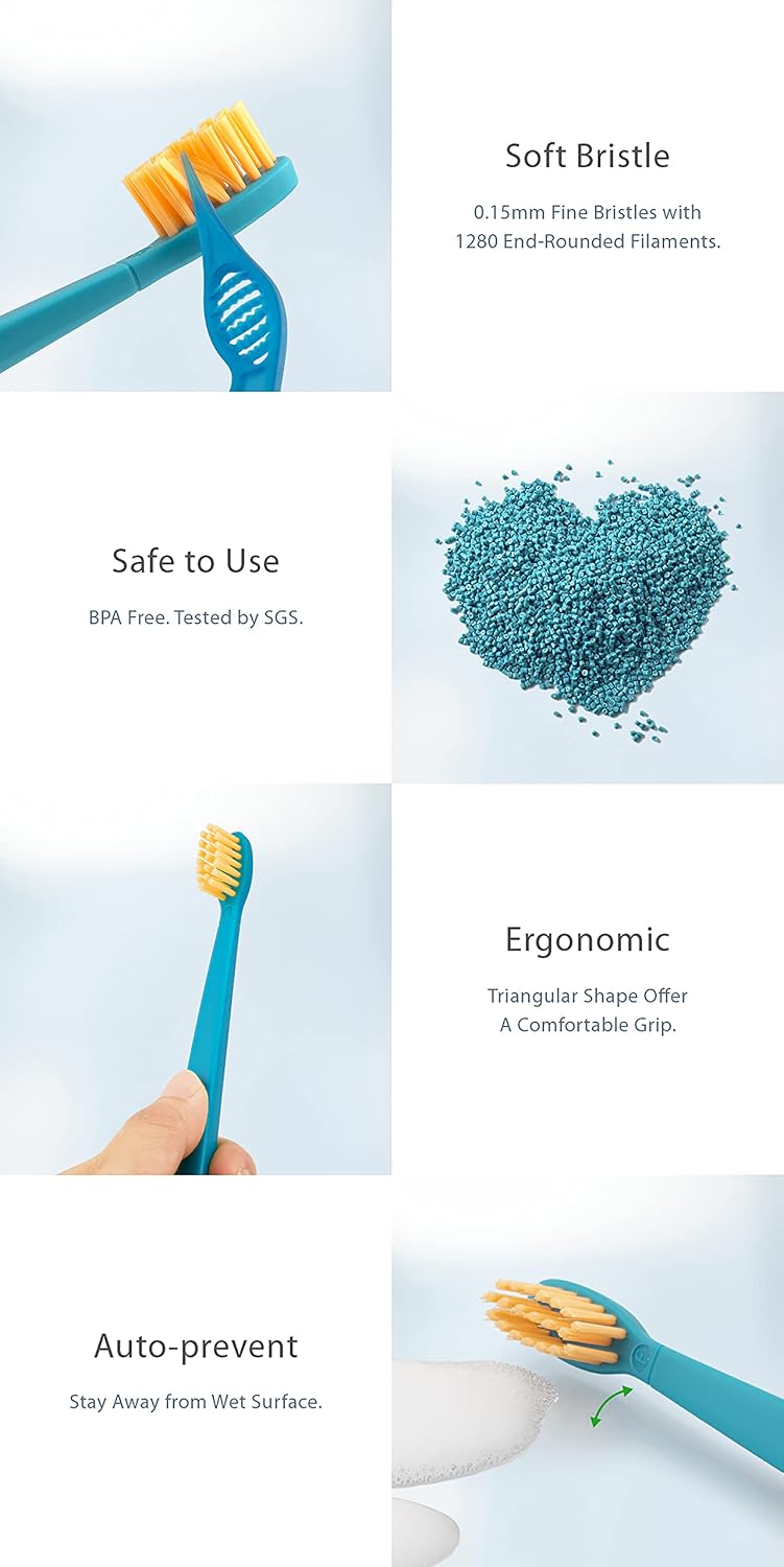 Flipper Fun Twigo BPA Free Extra Soft Toothbrush for Kids,Twin Pack,Oral Care Soft Bristles, Safe Toothbrushing,Made in Malaysia – Orange & Blue,3Y+ - Image 4