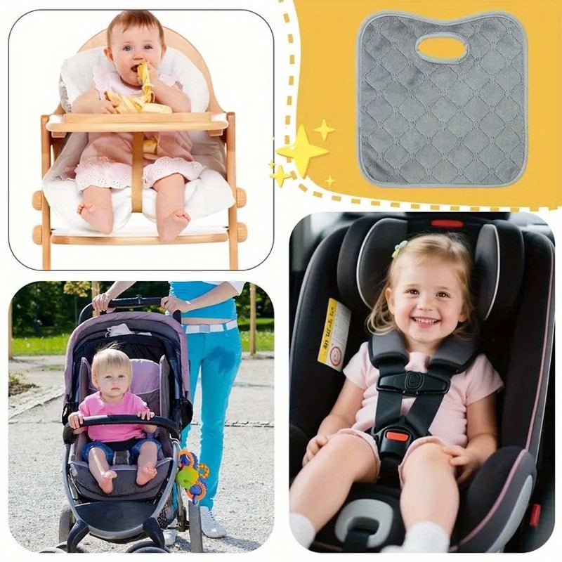 Grey Soft Breathable Safety Chair Pad Compatible for Car Seats High Chairs Strollers Machine Washable - Image 3