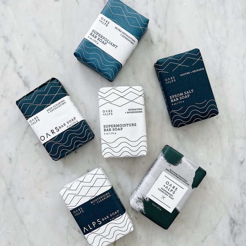Oars + Alps Shea Butter, Coconut Oil Supermoisture Moisturizing Bar Soap for Men, Deep Cleaning Soap, Made with Clean Ingredients, All Skin Types, Cruelty Free, Paraben Free, Travel Size, 1pk, 6oz - Image 2