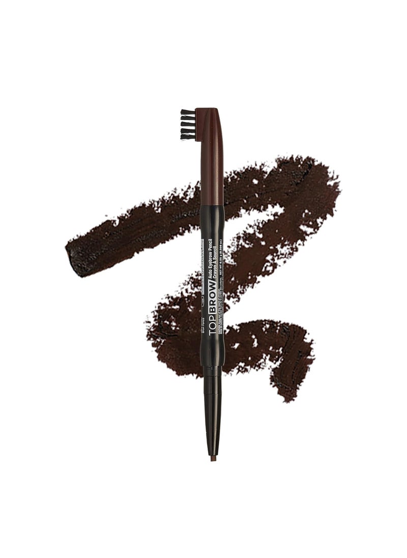 kiss new york Professional LongLasting Eyebrow Retractable Eyebrow Pencil Rich Pigmentation Coconut Oil Infused Builtin Brush Brow Sapes Define Fills Brow Eye Makeup DARK BROWN 