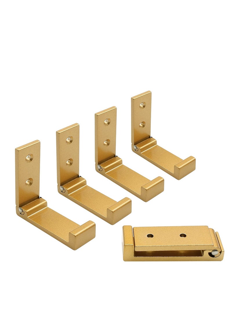 SYOSI 5 Pcs Folding Coat Hooks Wall Hooks for Hanging Coat Towel Hooks Hardware Heavy Duty Aluminum Alloy Headphone Holder Hooks No Rust Wall Mounted Bags Fitness Equipment  - Image 1