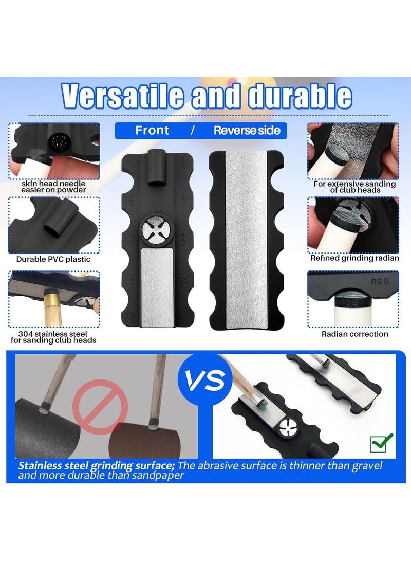 Soofam 5-in-1 Pool Cue Tip Shaper, Durable Plastic Stainless Steel Rapid Repair Kit for Snooker/Pool Cues with Burnisher & Trimmer - Image 2
