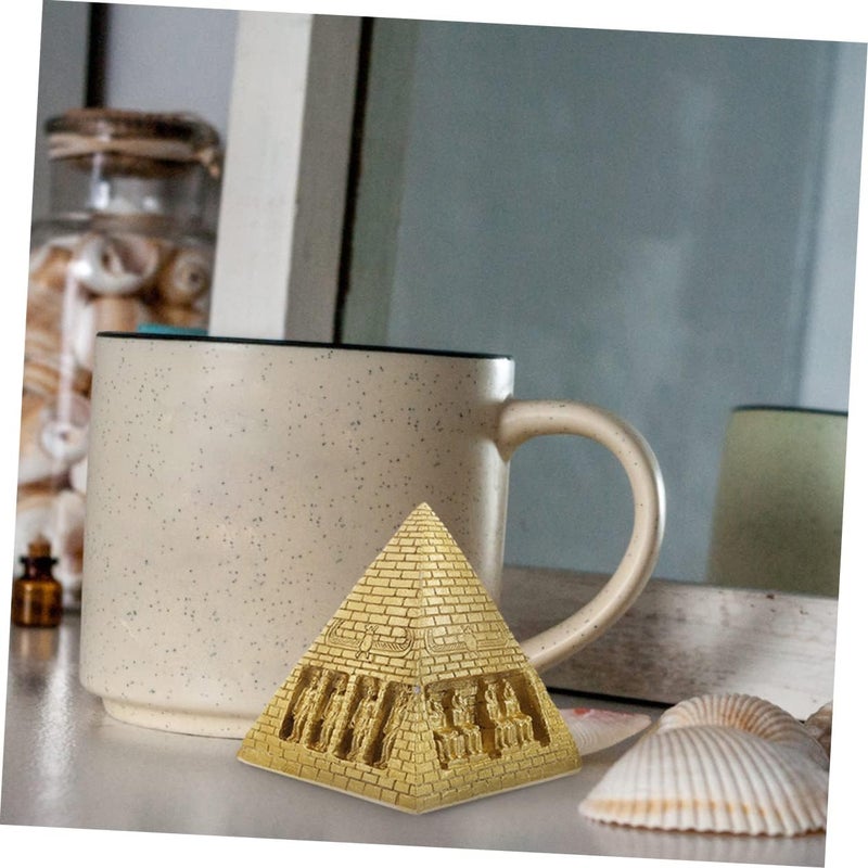 YLmeet 2pcs Pyramid Ornament – Elegant Dining Room Table Decor, Men's Desk Decor & House Ornaments – Crystal Pyramid Statue Centerpiece Inspired by Ancient Egypt - Image 3