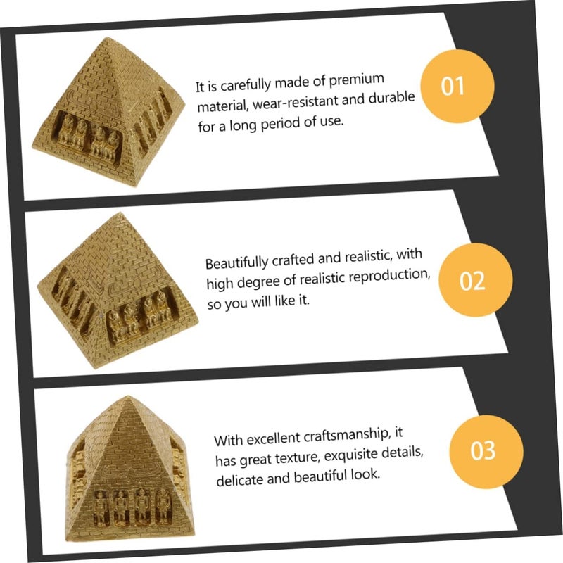 YLmeet 2pcs Pyramid Ornament – Elegant Dining Room Table Decor, Men's Desk Decor & House Ornaments – Crystal Pyramid Statue Centerpiece Inspired by Ancient Egypt - Image 5