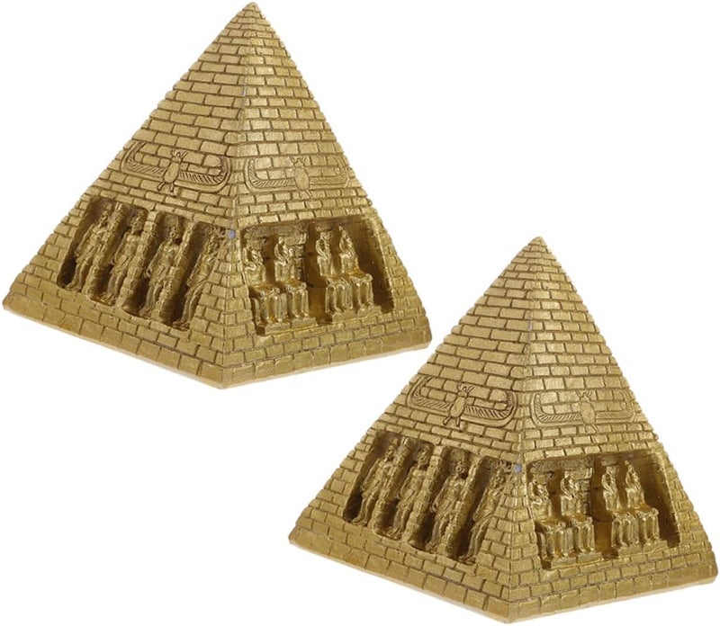 YLmeet 2pcs Pyramid Ornament – Elegant Dining Room Table Decor, Men's Desk Decor & House Ornaments – Crystal Pyramid Statue Centerpiece Inspired by Ancient Egypt - Image 1