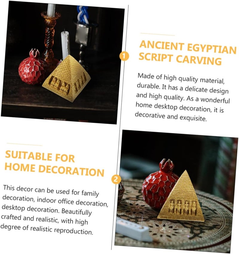 YLmeet 2pcs Pyramid Ornament – Elegant Dining Room Table Decor, Men's Desk Decor & House Ornaments – Crystal Pyramid Statue Centerpiece Inspired by Ancient Egypt - Image 4