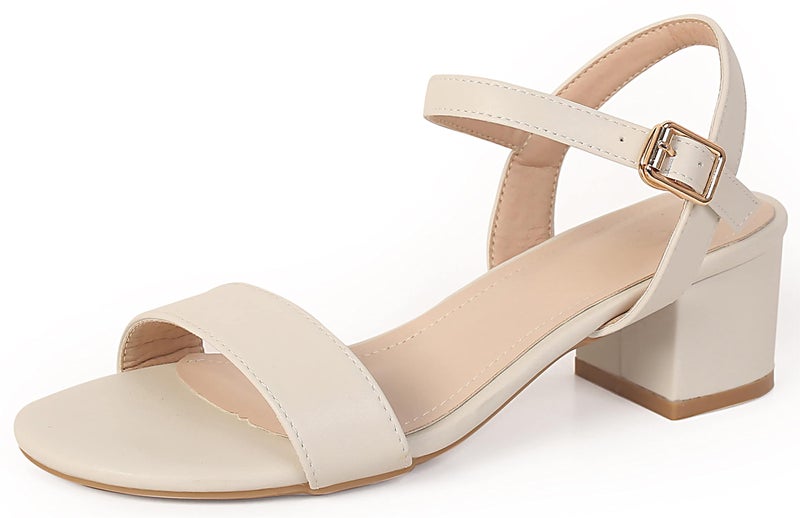 kkdom Womens Open Toe Ankle Strap Glitter Low Block Chunky Heels Sandals Dress Pumps