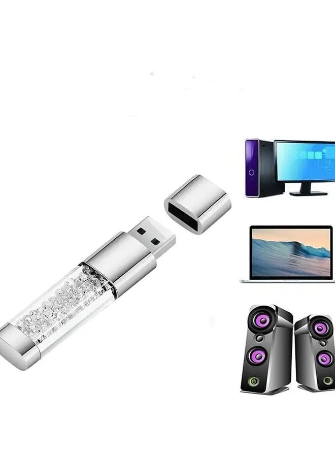 LansTen USB 3.1 محرك فلاش 128 جيجابايت محرك ذاكرة أبيض كريستال لطيف - Image 4