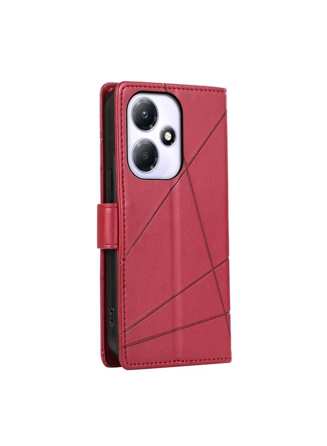 S-TOP Case For Infinix Hot 30 Play PU Genuine Leather Texture Embossed Line Phone Case - Image 3