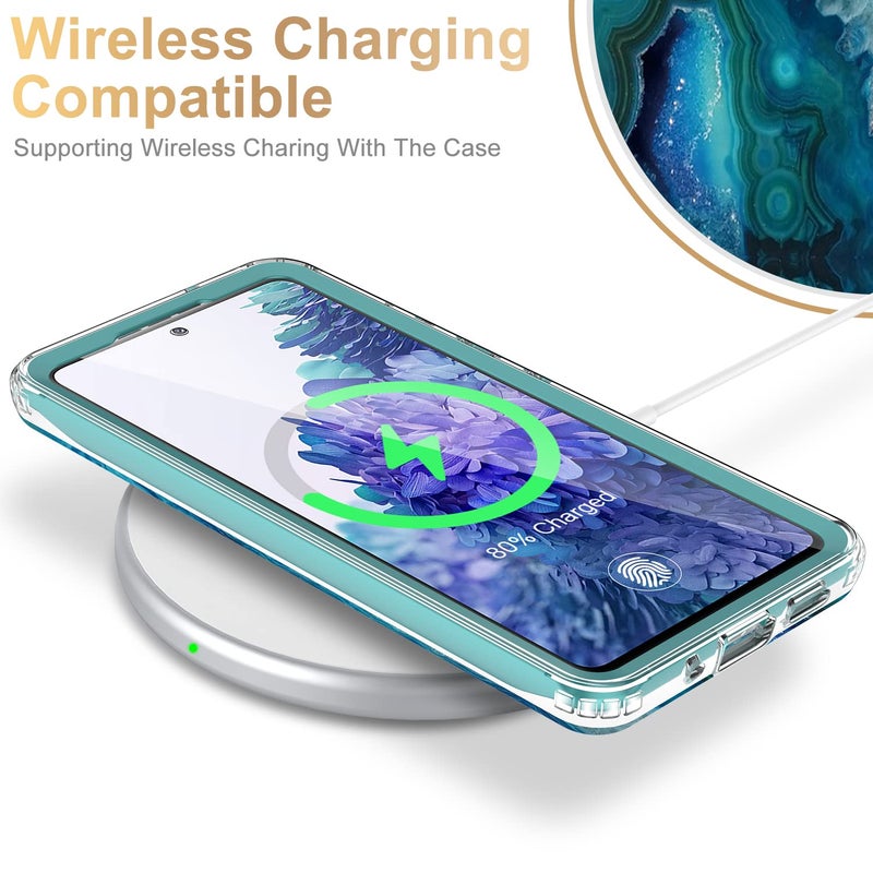Esdot Compatible with Samsung Galaxy S20 FE Case with Built-in Screen Protector,with Fashionable Designs for Women Girls,Protective Phone Case for Galaxy S20 FE 6.5" Agate Stone - Image 3