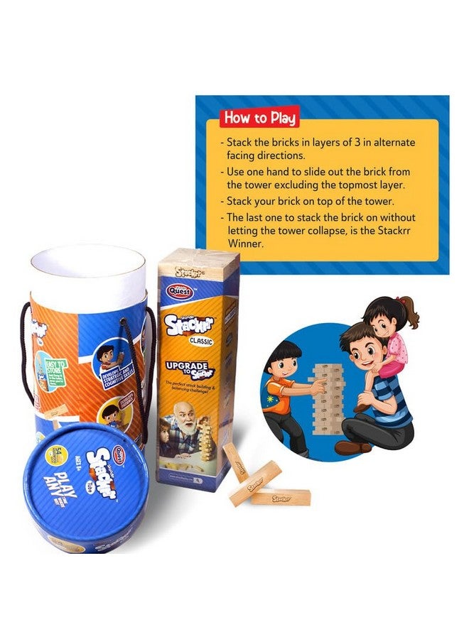 SKOODLE Quest Stackrr Tube Tumbling Tower Game with 54 Precision Wooden Blocks of Premium Beachwood, Fun Game for Adults and Kids, 1 or More Players - Image 5