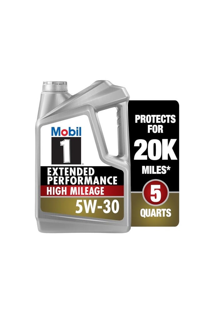 Mobil 1 Extended Performance High Mileage Full Synthetic Motor Oil 5W30 5 Quart - Image 1