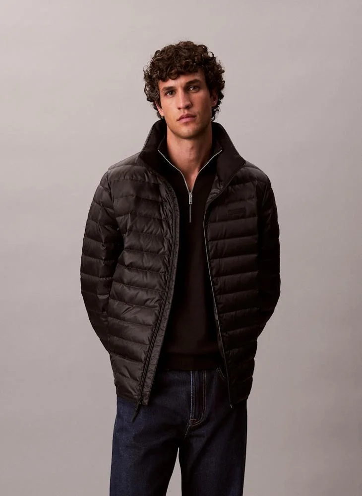 CALVIN KLEIN Long Sleeve Lightweight Nylon Channel Jacket