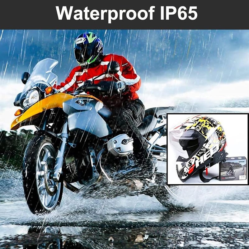 EJEAS Vnetphone Motorcycle V6 Bluetooth Intercom 1200M Full Duplex Motorbike Snowmobile Helmet Skiing Communication Interphone Headset Waterproof 6 Riders(Single) - Image 3