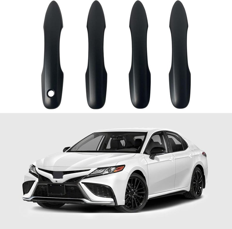 BENXUTO Door Handle Cover Trim Compatible with Toyota Camry 2018-2025 /Corolla 2019-2025 /Avalon 2019-2022 /Pruis Hatchback 2016-2024 Accessories Exterior Door Handles without Smart Key Holes Matte Black ABS - Image 3