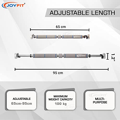 Joyfit Home Exercise Pull Up Bar| Anti-Lock System with Perfect Door Frame Fit|Chin up Bar with Hexagonal Safety System|2 Safety Tension Lever for Safe Upper & Lower Body Exercises for Men (Gry_BLU) - Image 3